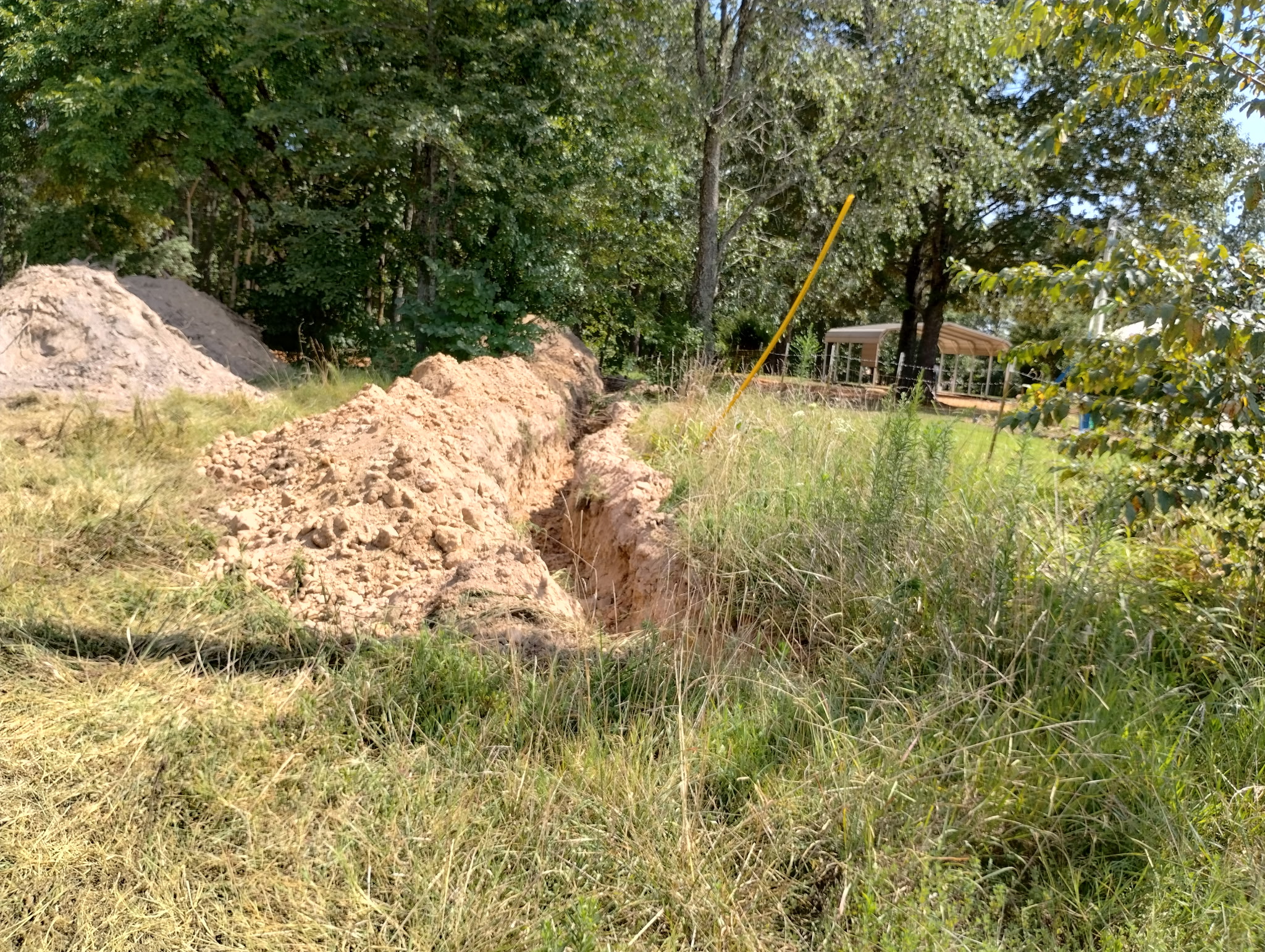 Open trench excavated at the Harrison residential site